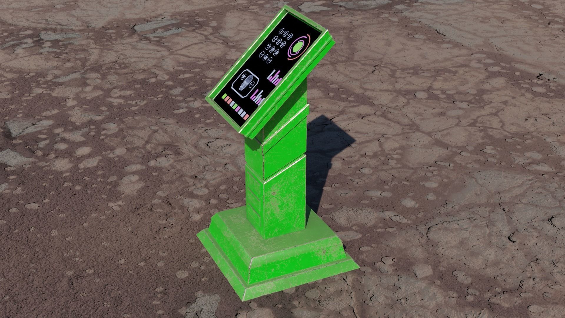 SCI-FI PANEL Low-poly 3D model_2