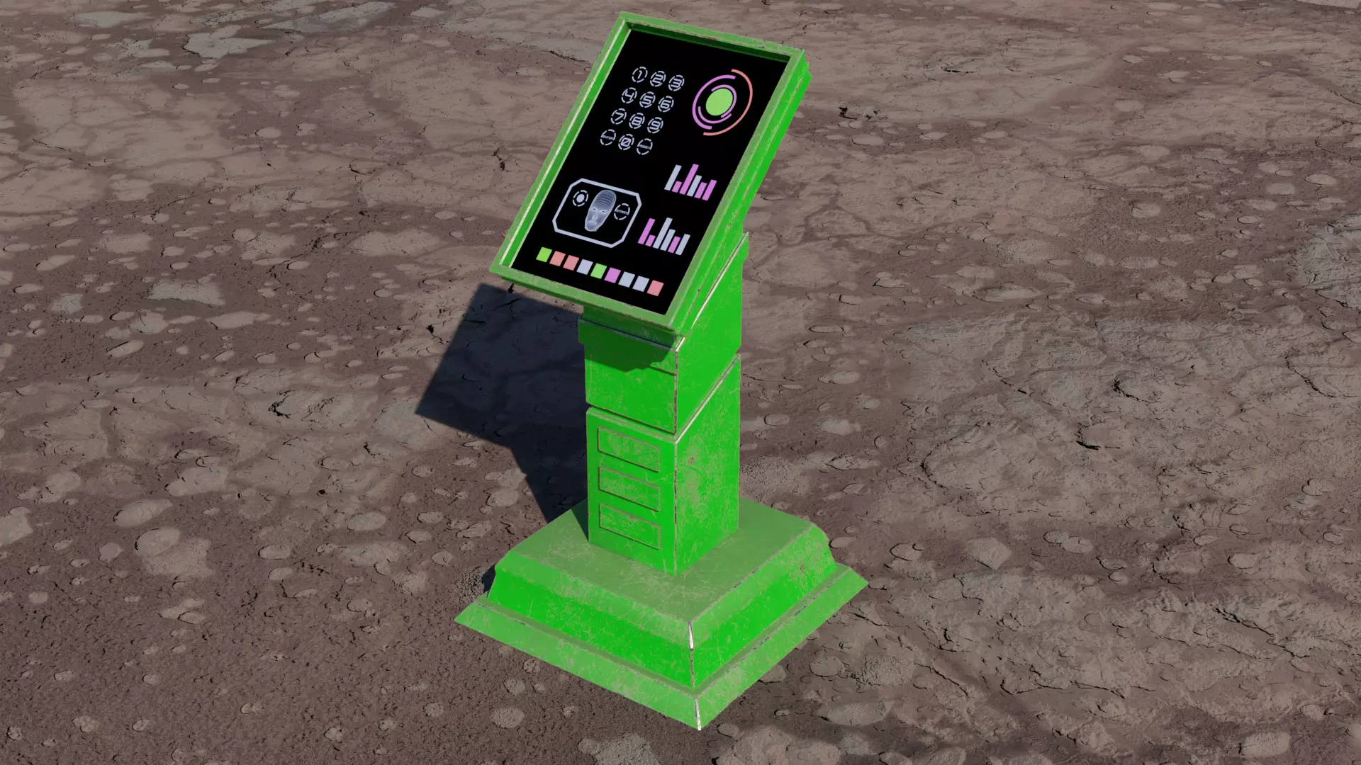 SCI-FI PANEL Low-poly 3D model_0