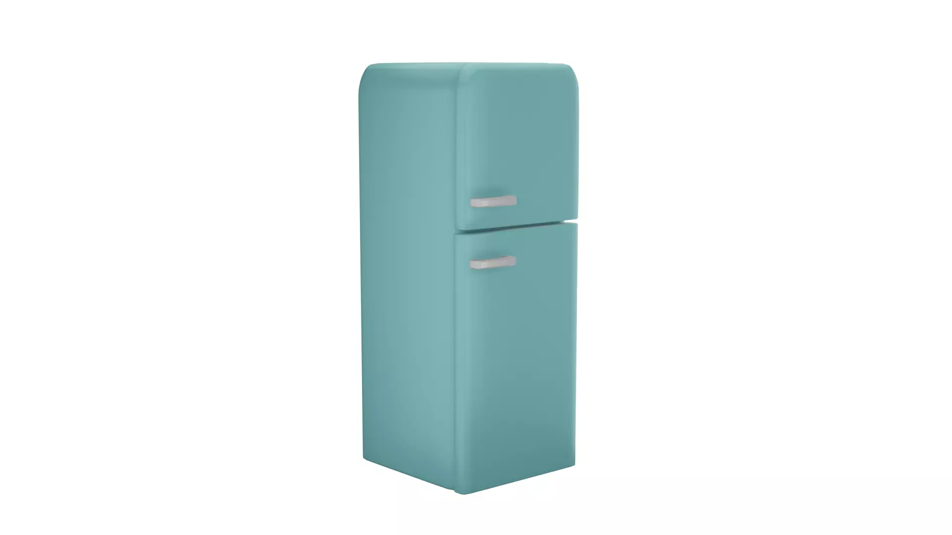 Blue Metal Retro Refrigerator Free 3D model