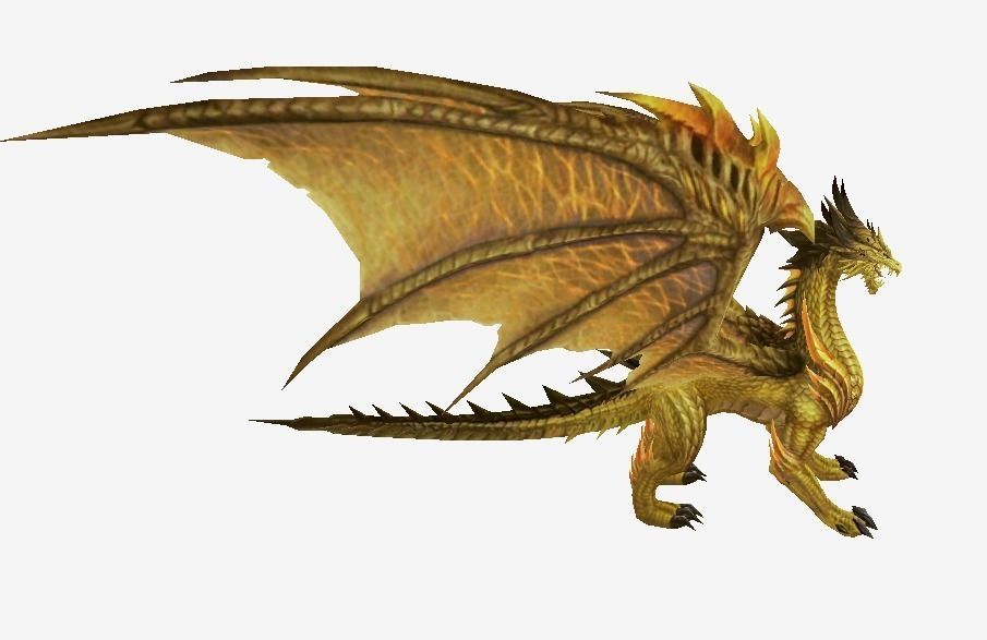 Golden Dragon Low-poly 3D model_8
