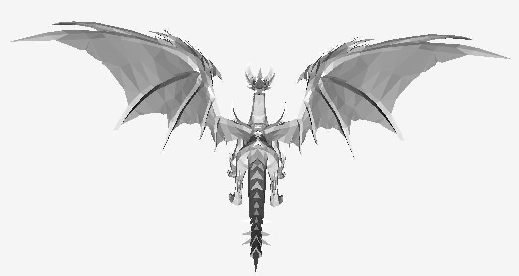 Golden Dragon Low-poly 3D model_5