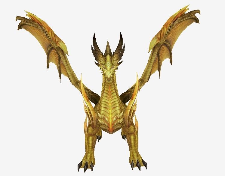 Golden Dragon Low-poly 3D model_15