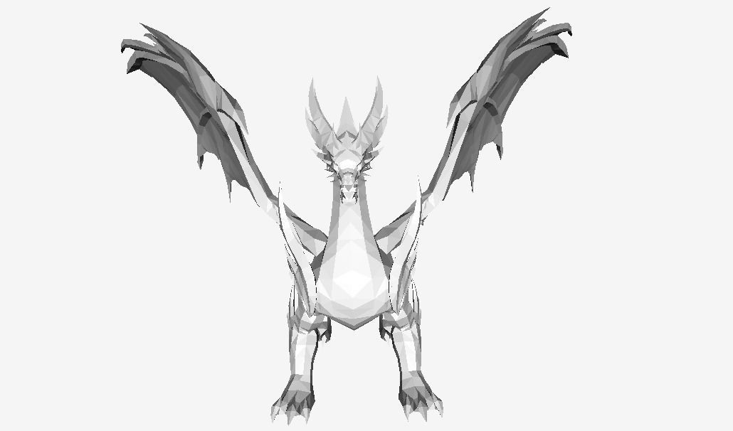 Golden Dragon Low-poly 3D model_4