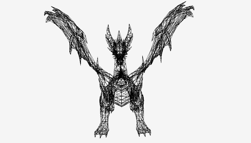 Golden Dragon Low-poly 3D model_13