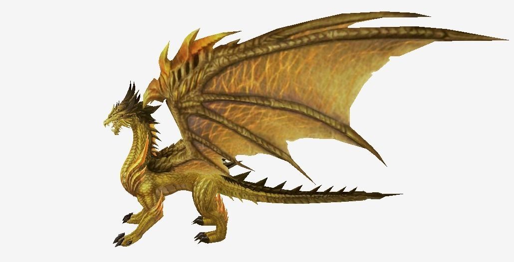 Golden Dragon Low-poly 3D model_3