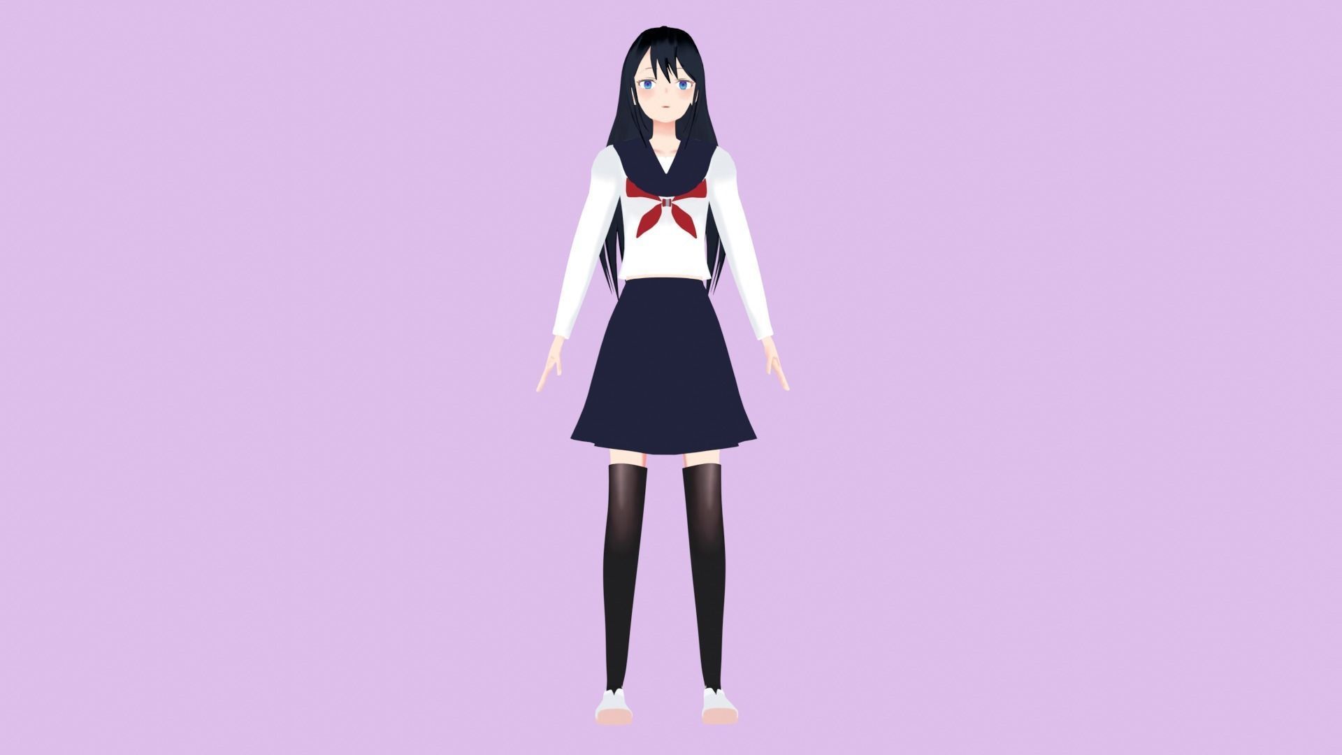 Anime Character 3D model_9