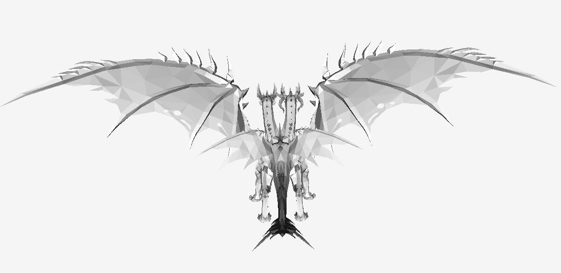 Two Heads Dragon Low-poly 3D model_5