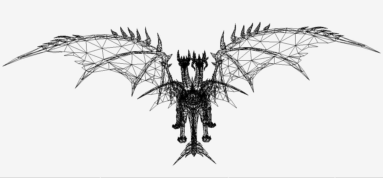 Two Heads Dragon Low-poly 3D model_7