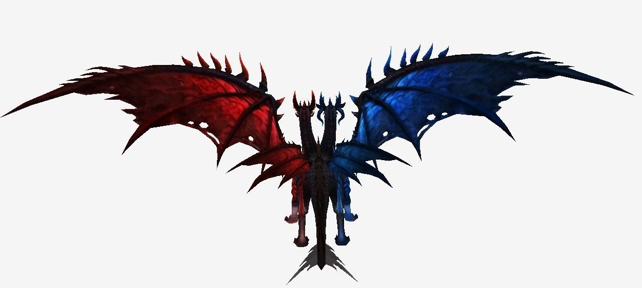 Two Heads Dragon Low-poly 3D model_3