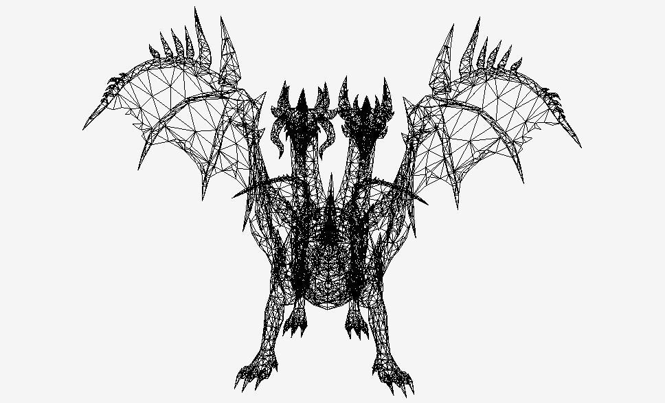 Two Heads Dragon Low-poly 3D model_6