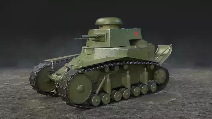 T18 aka MS1 soviet tank Low-poly 3D model