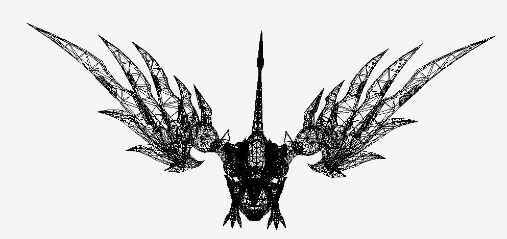 Futuristic Metal Dragon Low-poly 3D model_6