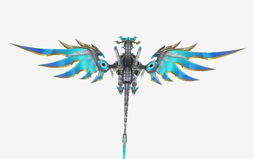Futuristic Metal Dragon Low-poly 3D model_3