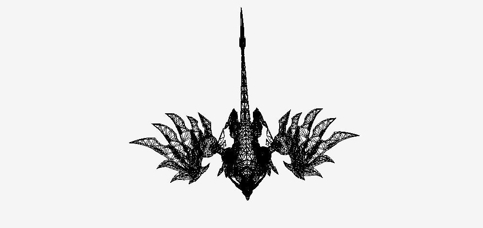 Futuristic Metal Dragon Low-poly 3D model_14