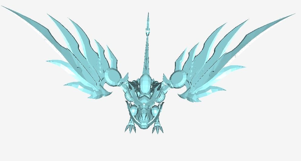 Futuristic Metal Dragon Low-poly 3D model_4