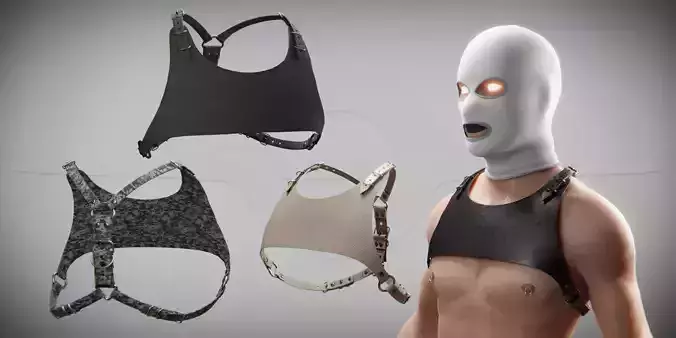 PBR Male Chest Harness accessory variations