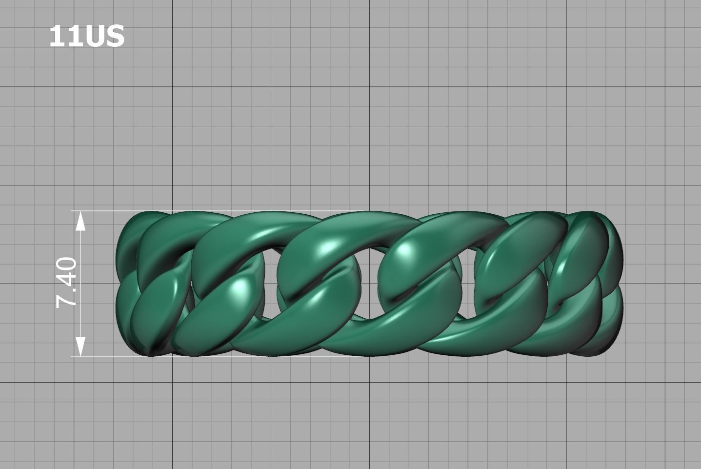 Cuban Chain Ring Miami Cuban Ring 3dmodel 5-12US sizes 3D print model_28