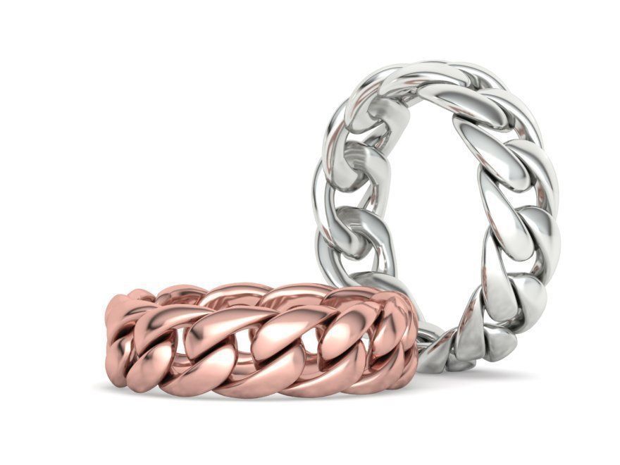 Cuban Chain Ring Miami Cuban Ring 3dmodel 5-12US sizes 3D print model_1