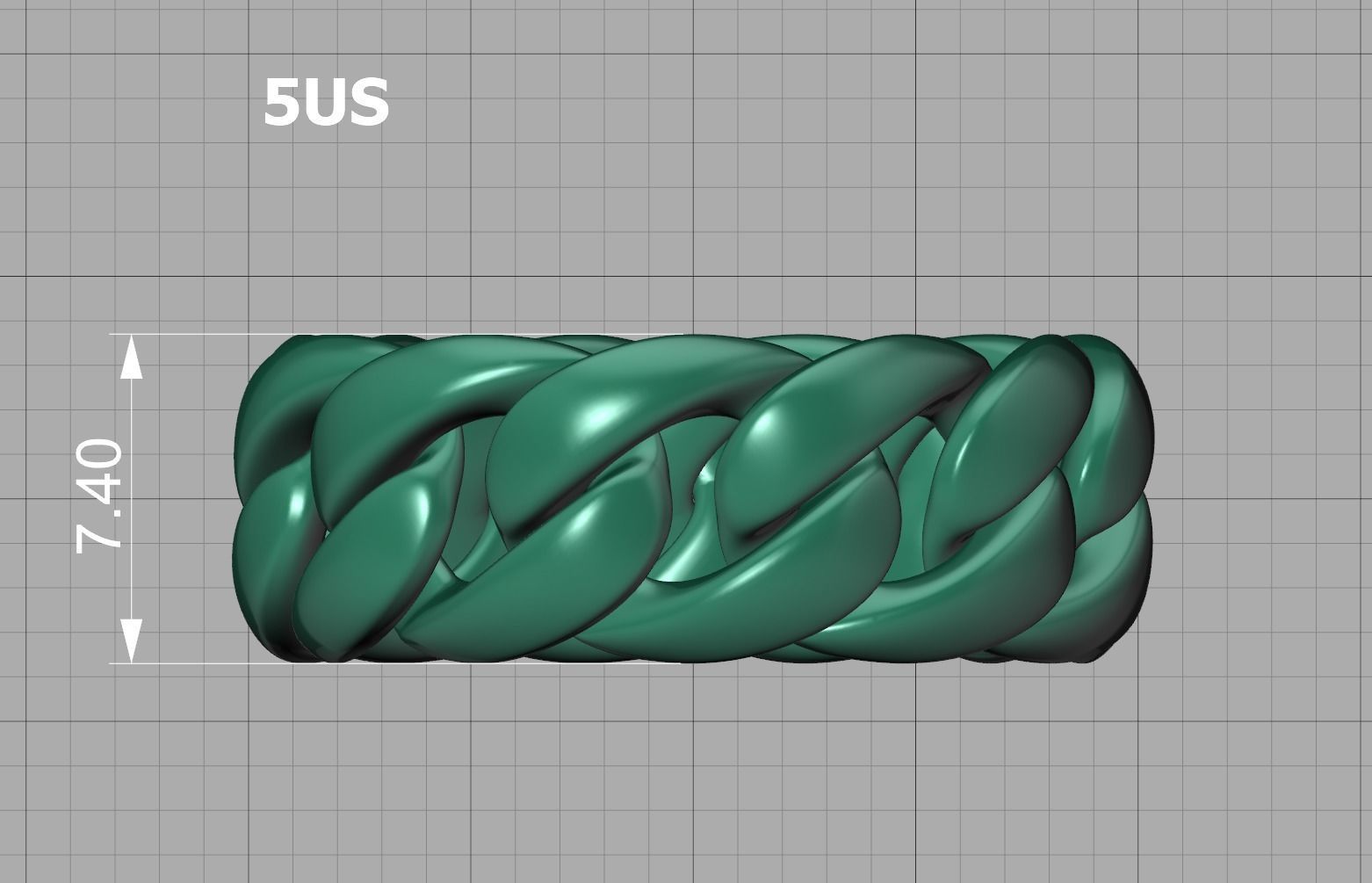 Cuban Chain Ring Miami Cuban Ring 3dmodel 5-12US sizes 3D print model_60