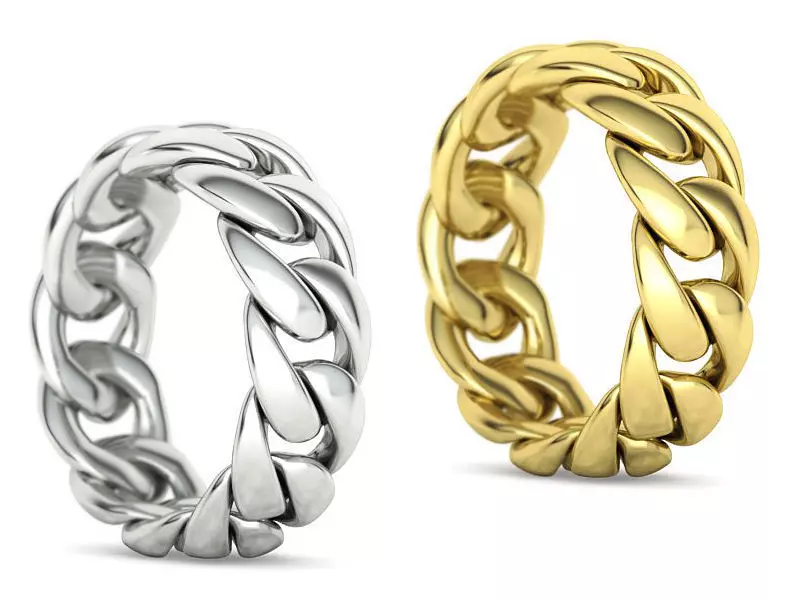 Cuban Chain Ring Miami Cuban Ring 3dmodel 5-12US sizes 3D print model_0