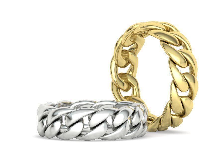 Cuban Chain Ring Miami Cuban Ring 3dmodel 5-12US sizes 3D print model_2