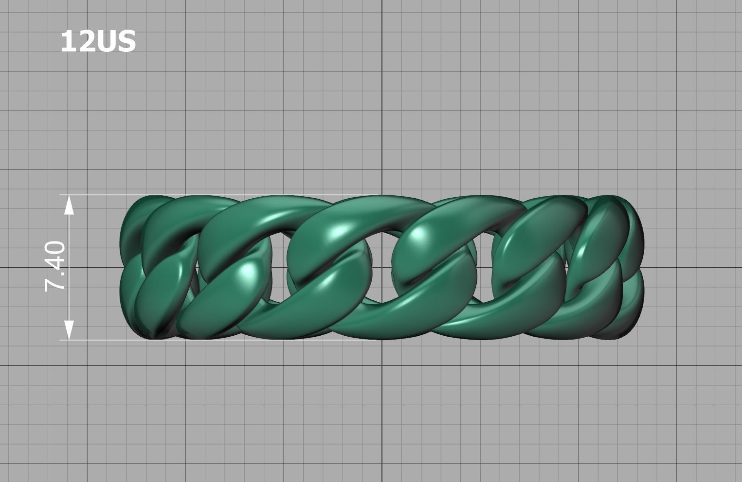 Cuban Chain Ring Miami Cuban Ring 3dmodel 5-12US sizes 3D print model_29