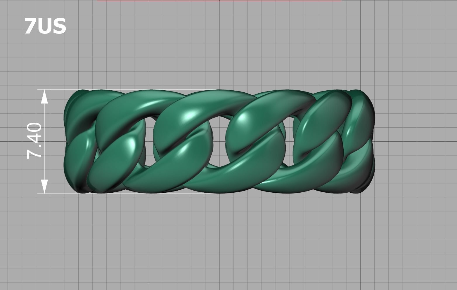 Cuban Chain Ring Miami Cuban Ring 3dmodel 5-12US sizes 3D print model_62