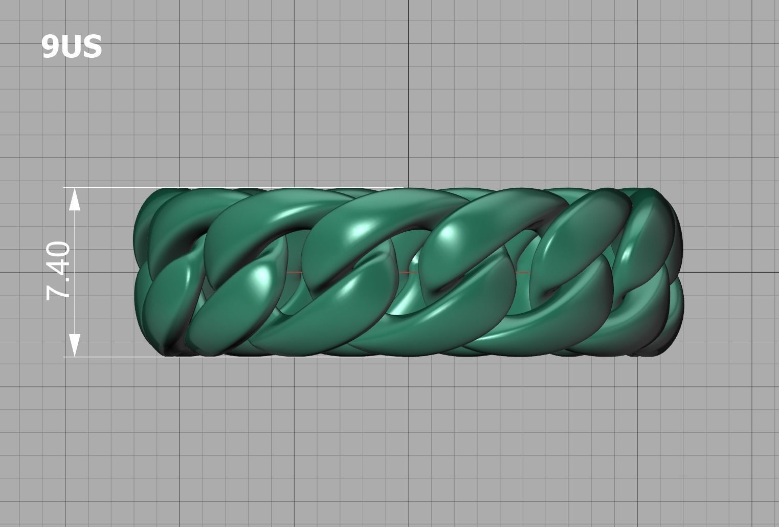 Cuban Chain Ring Miami Cuban Ring 3dmodel 5-12US sizes 3D print model_26