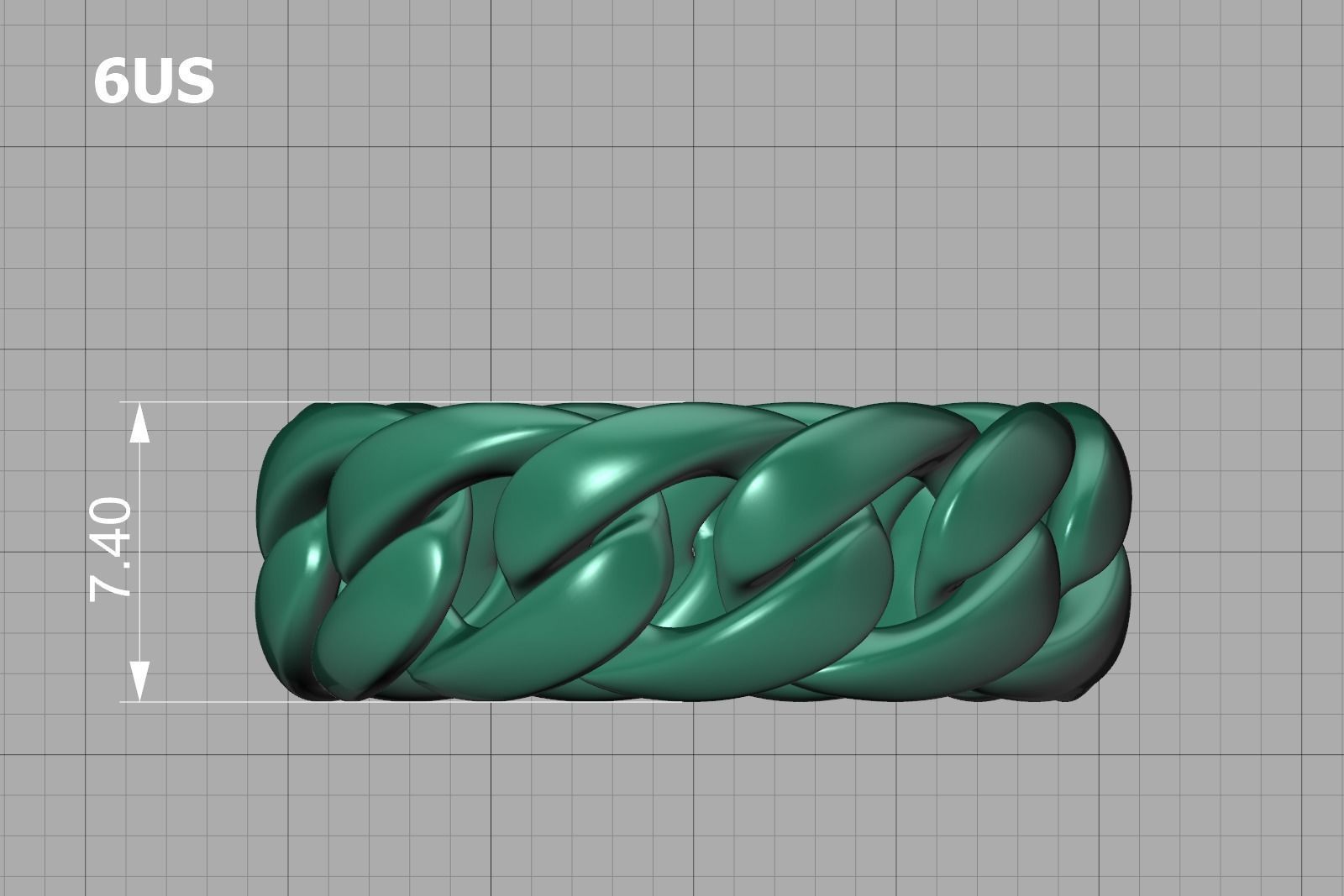 Cuban Chain Ring Miami Cuban Ring 3dmodel 5-12US sizes 3D print model_61