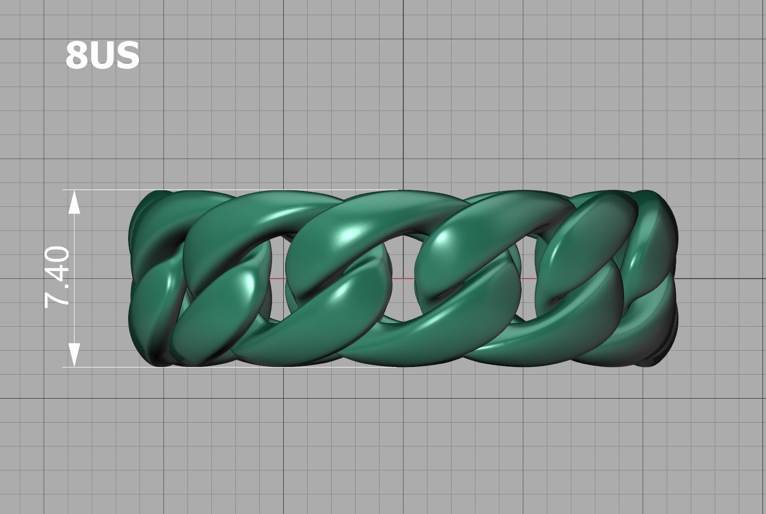 Cuban Chain Ring Miami Cuban Ring 3dmodel 5-12US sizes 3D print model_63