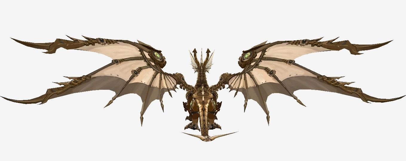 Mechanic Dragon Low-poly 3D model_10