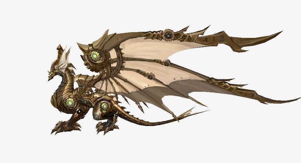 Mechanic Dragon Low-poly 3D model_2