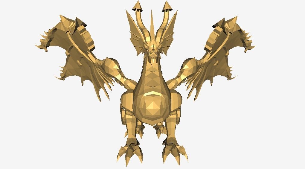 Mechanic Dragon Low-poly 3D model_4
