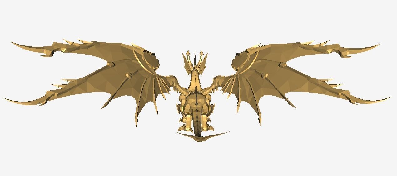 Mechanic Dragon Low-poly 3D model_5