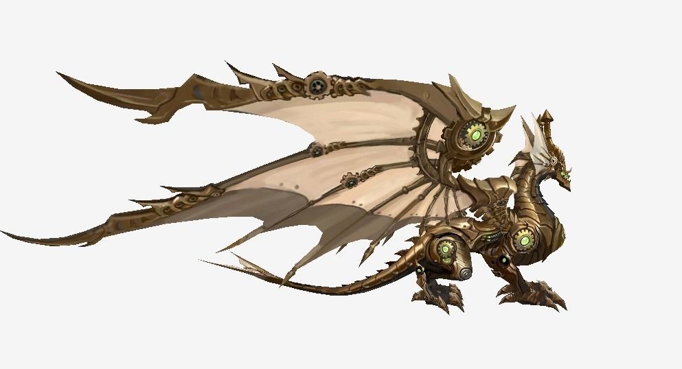 Mechanic Dragon Low-poly 3D model_1