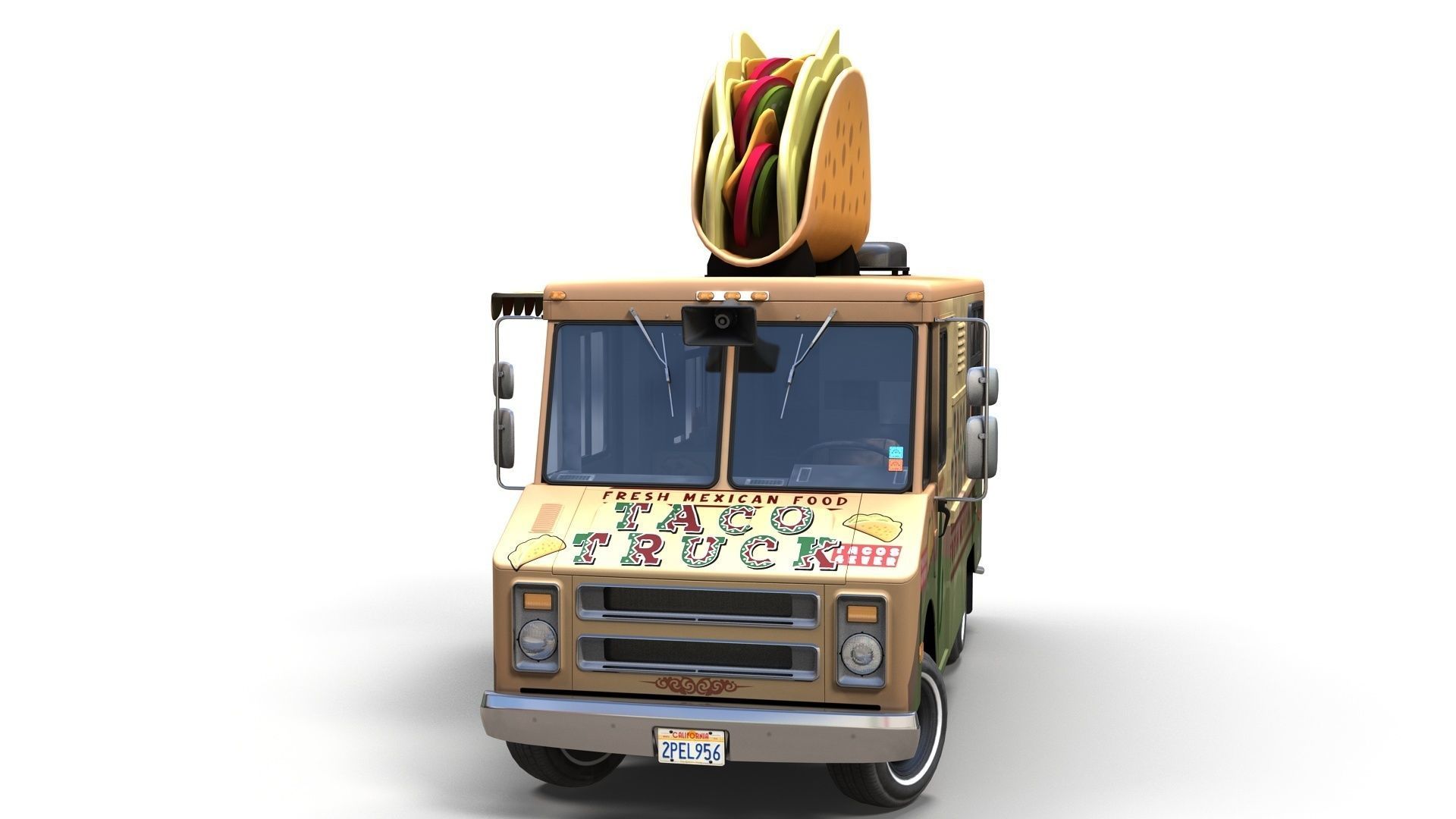 Taco Foodtruck Low-poly 3D model_10
