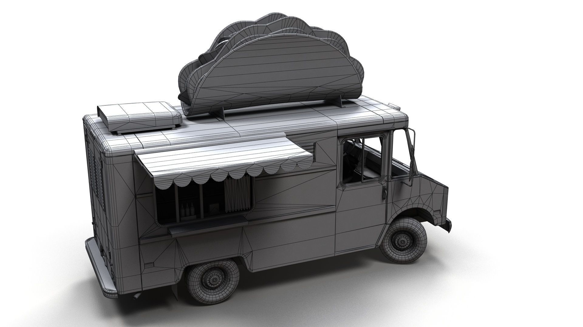 Taco Foodtruck Low-poly 3D model_19