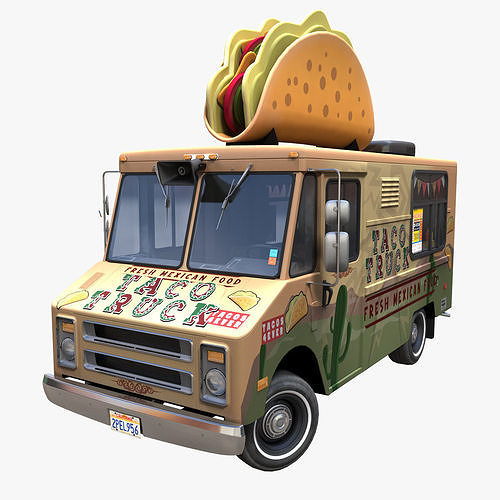 Taco Foodtruck Low-poly 3D model