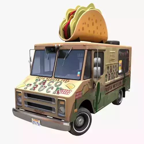 Taco Foodtruck Low-poly 3D model