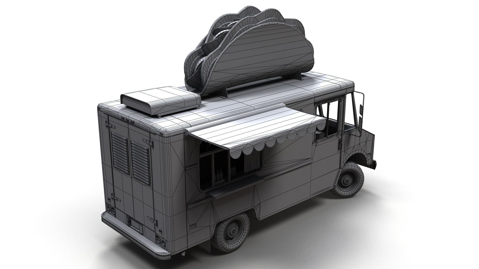 Taco Foodtruck Low-poly 3D model_18