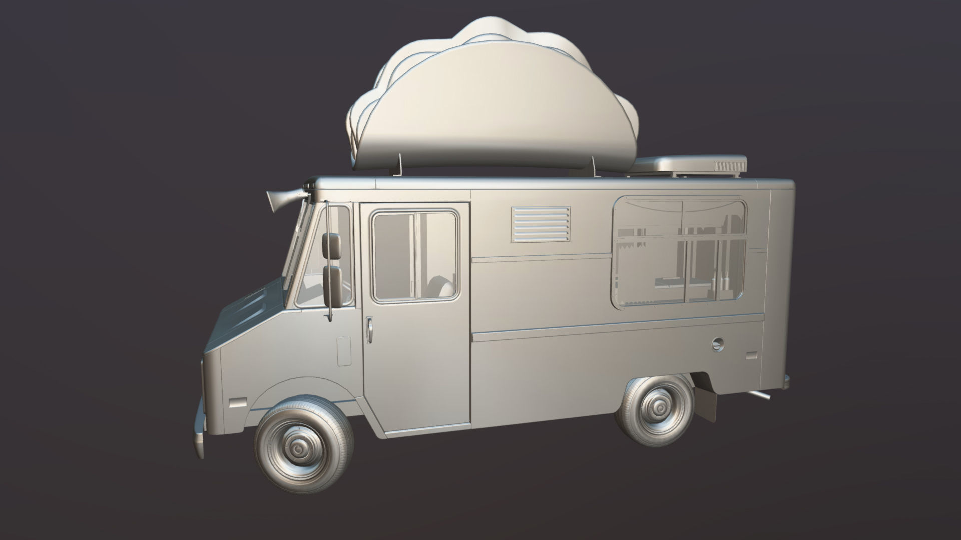 Taco Foodtruck Low-poly 3D model_38