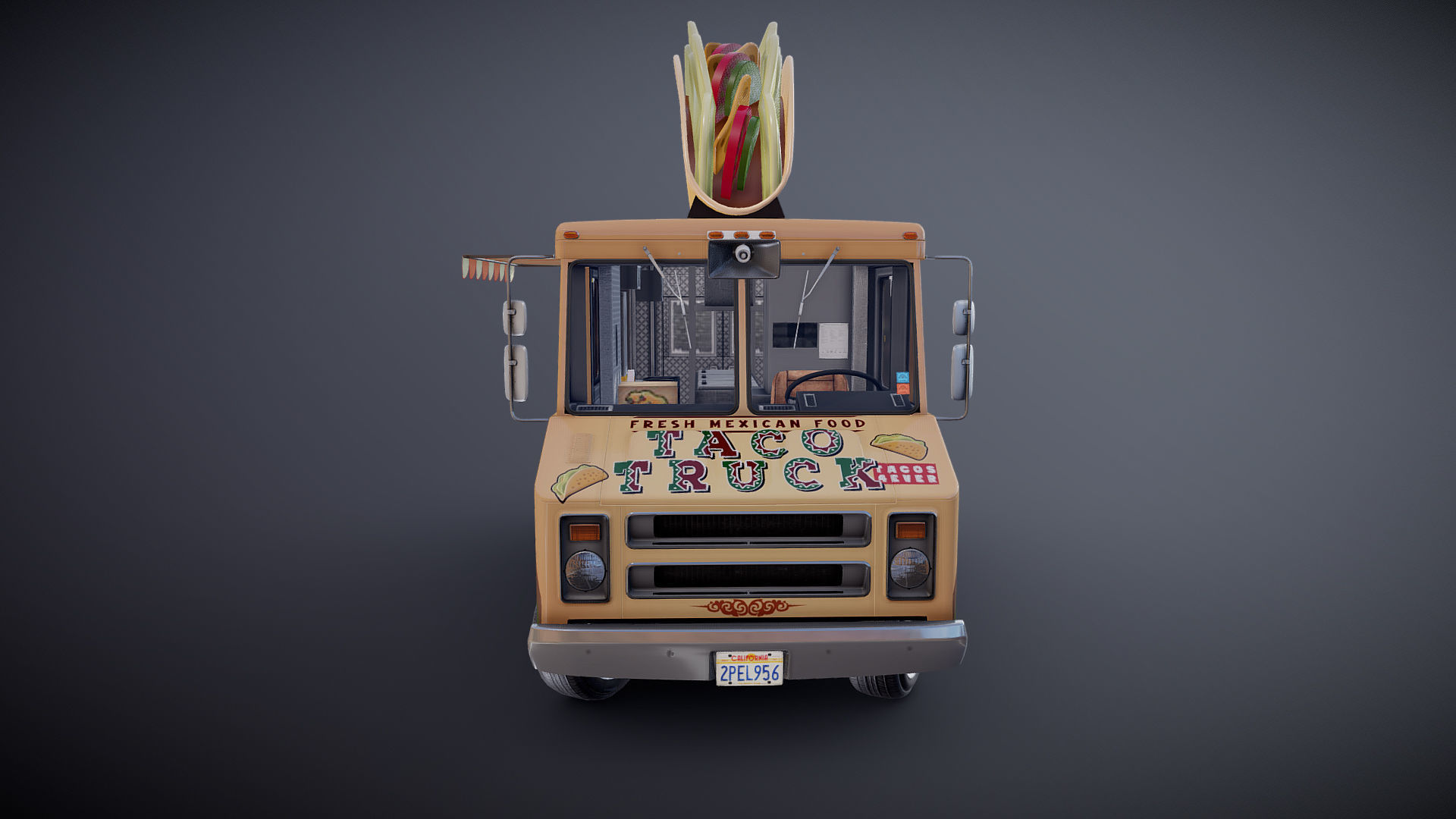 Taco Foodtruck Low-poly 3D model_33