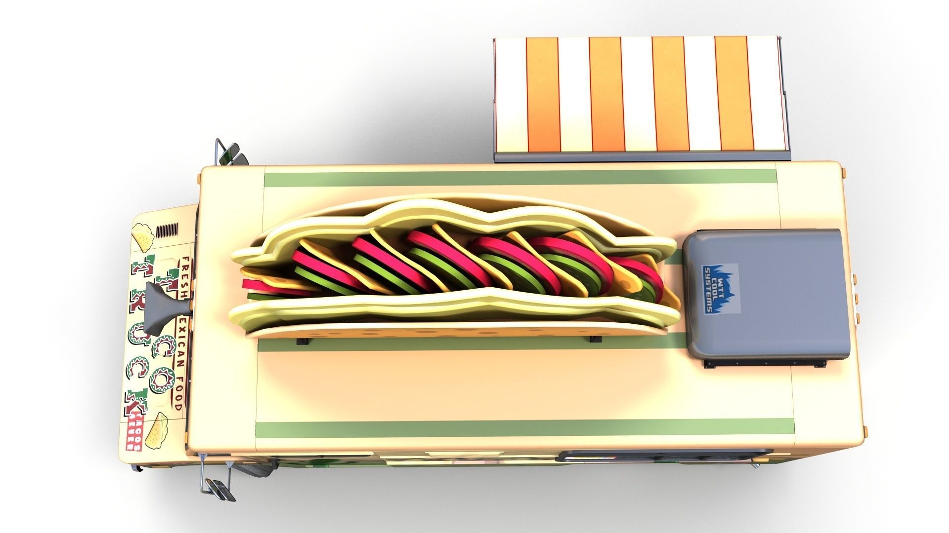 Taco Foodtruck Low-poly 3D model_11