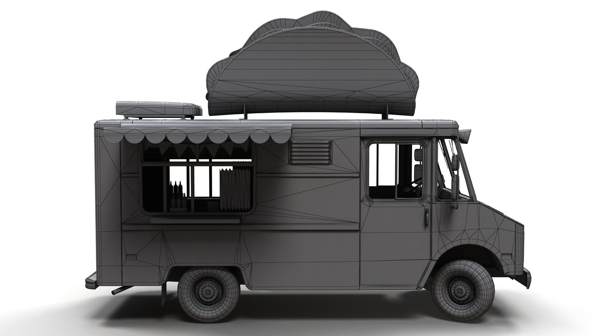 Taco Foodtruck Low-poly 3D model_24