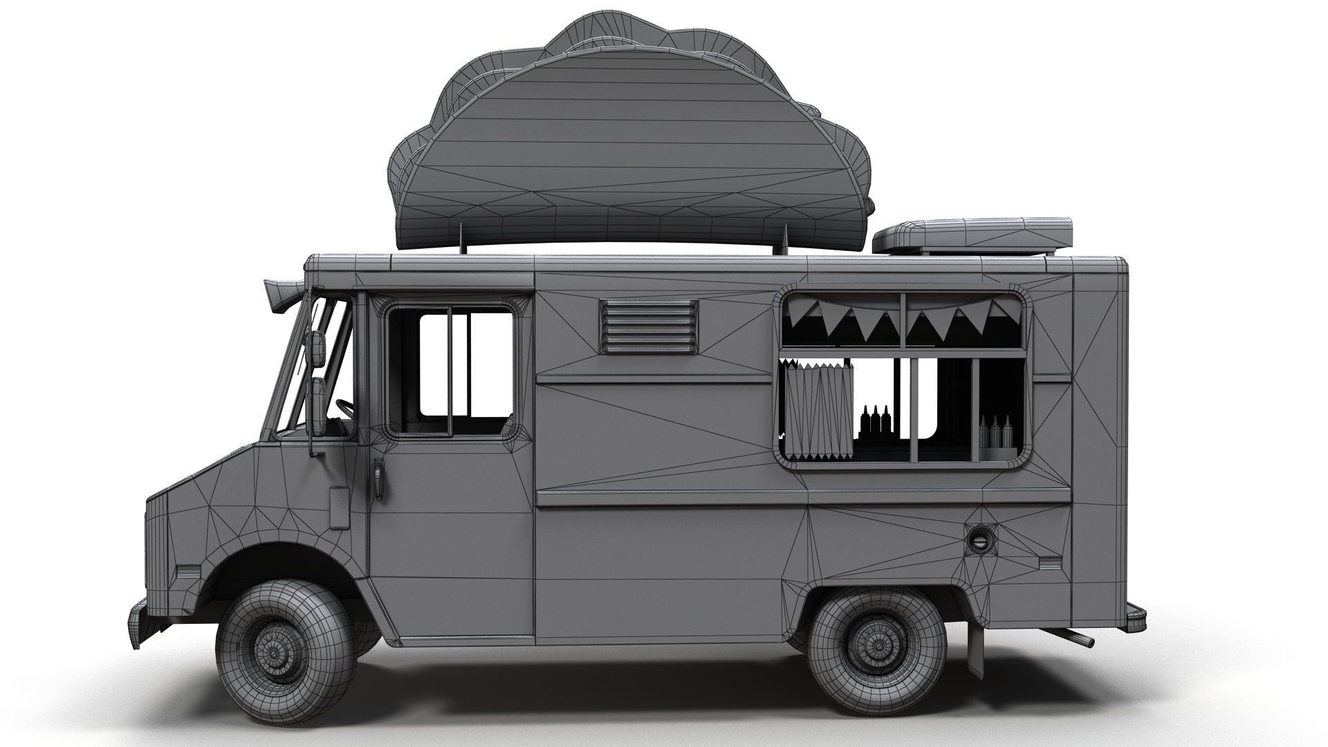 Taco Foodtruck Low-poly 3D model_25