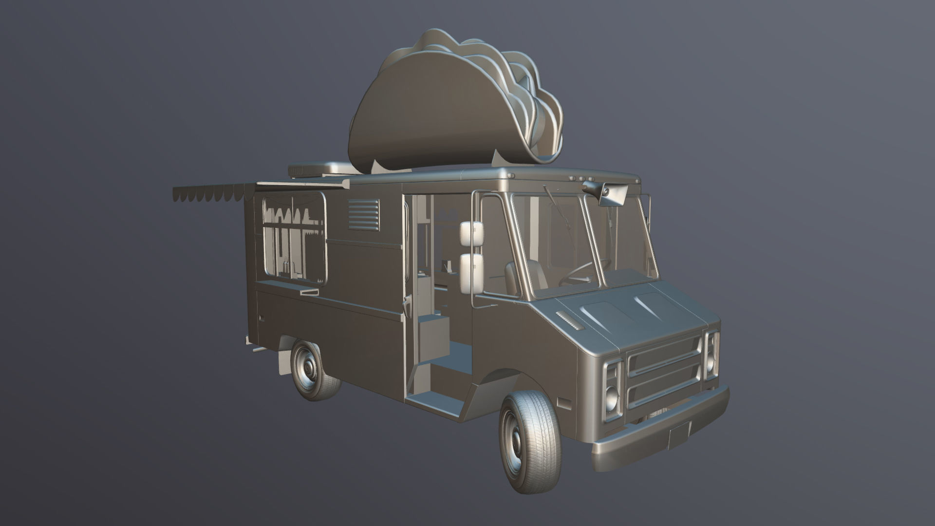 Taco Foodtruck Low-poly 3D model_39