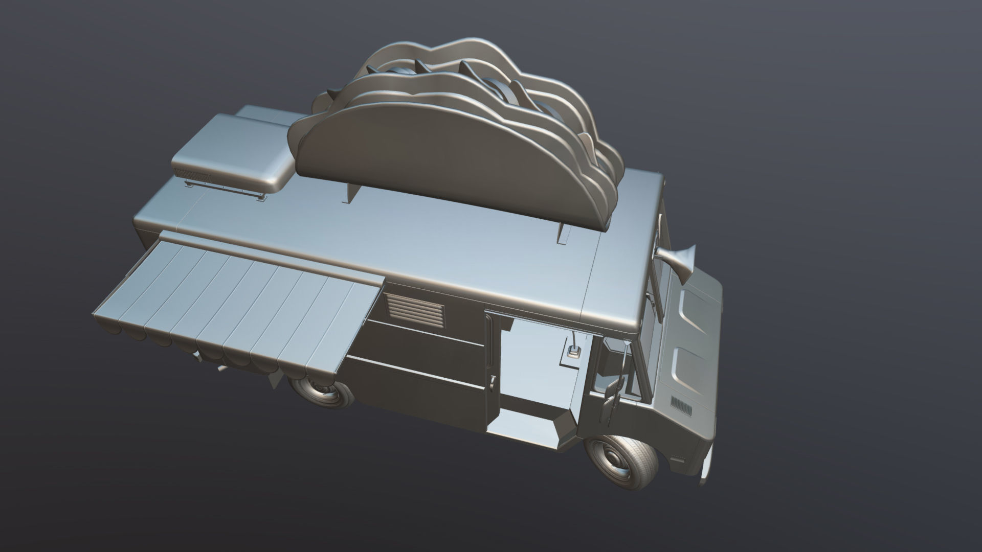 Taco Foodtruck Low-poly 3D model_40