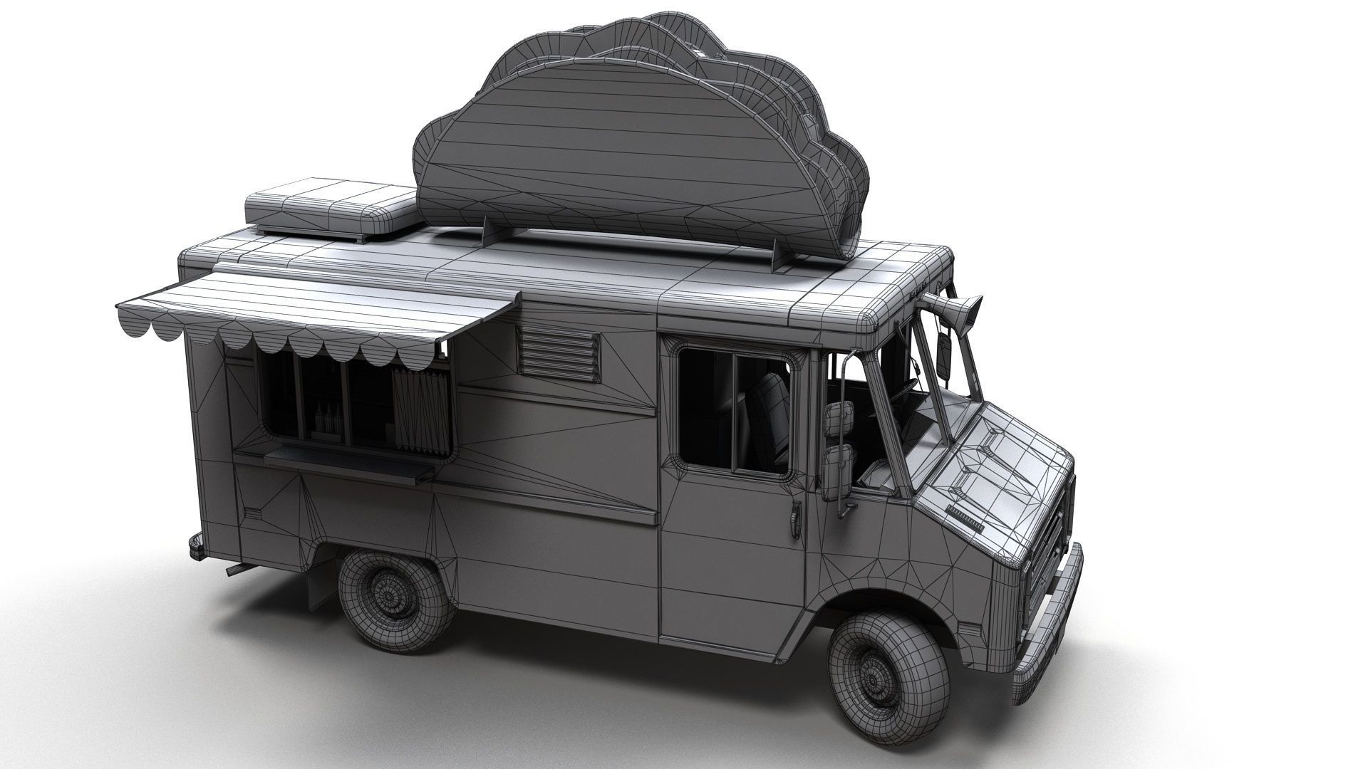 Taco Foodtruck Low-poly 3D model_20