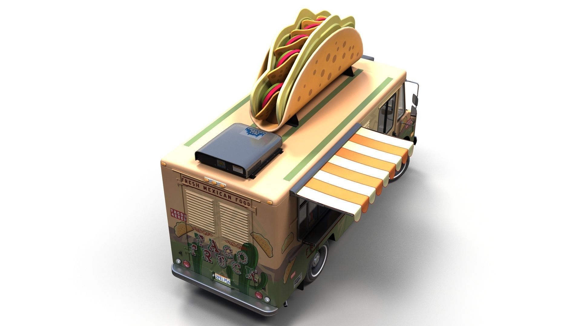 Taco Foodtruck Low-poly 3D model_12