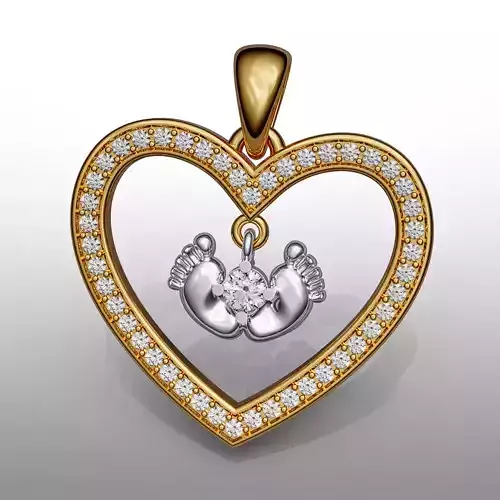 Baby heart pendant